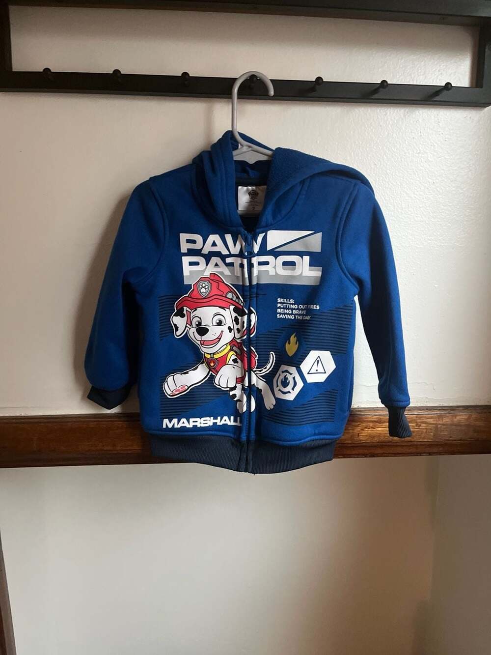 Paw Patrol nickelodeon Hooded Zip-Up Jacket Size 24mo Blue/Red All Paws on Deck